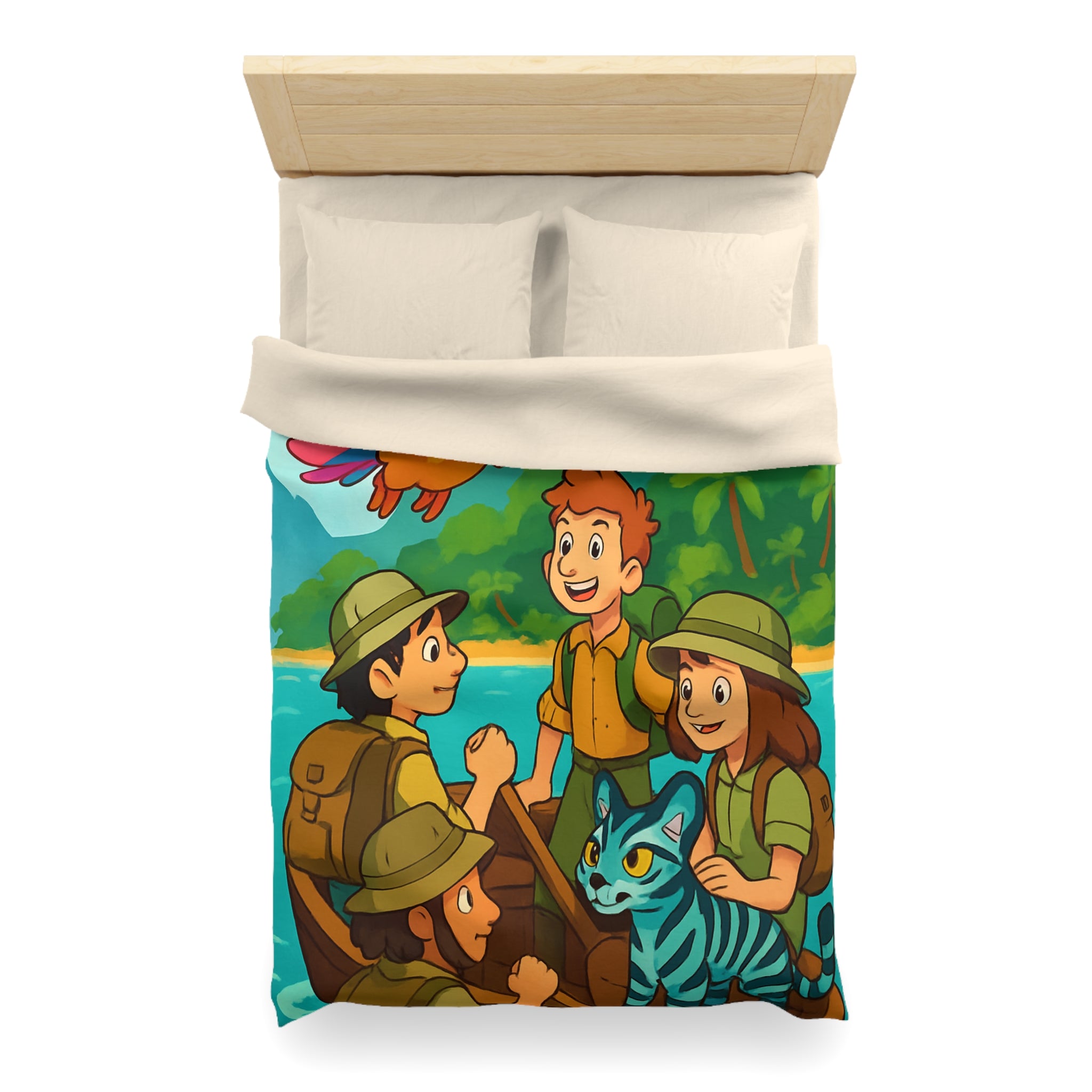 Housse de Couette Microfibre Design Artistique Moderne Décoration Chambre Confort Premium