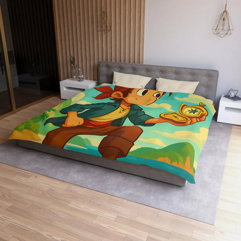 Aventurier intrépide sur un bateau avec une boussole en quête de trésors maritimes