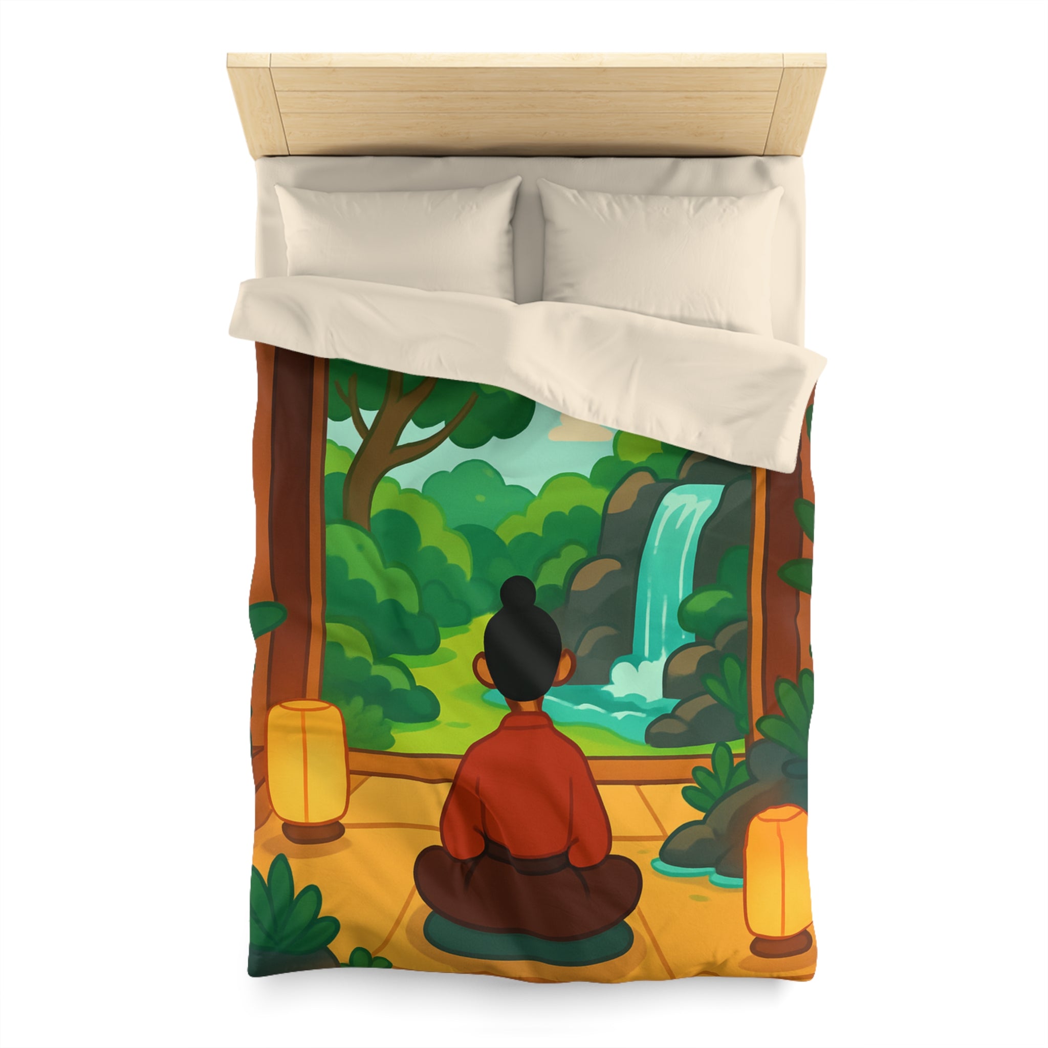 Housse de Couette Microfibre Illustration Unique Design Moderne Décoration Intérieure Raffinée