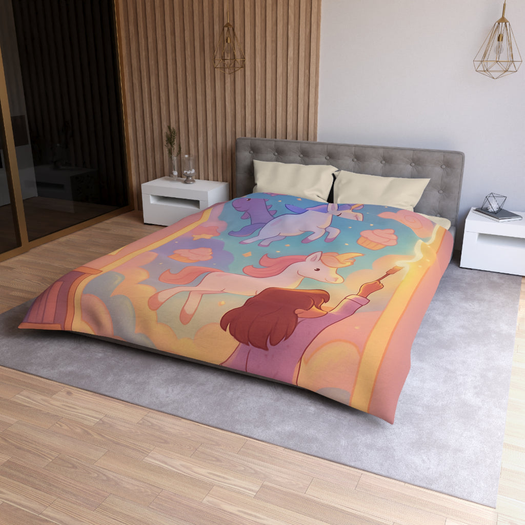 Housse de Couette Microfibre Design Artistique Moderne Décoration Chambre Confort Premium