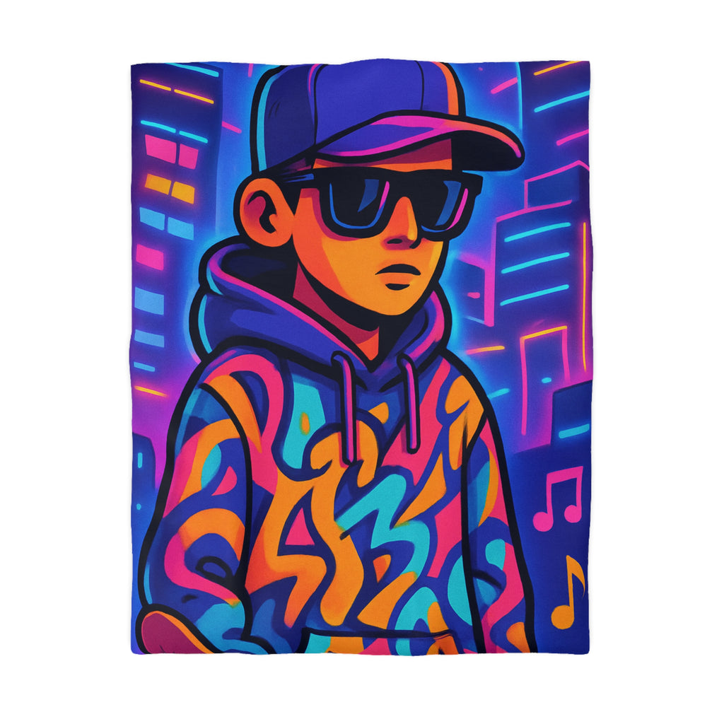 Housse de Couette Microfibre Illustration Unique Design Moderne Décoration Intérieure Raffinée