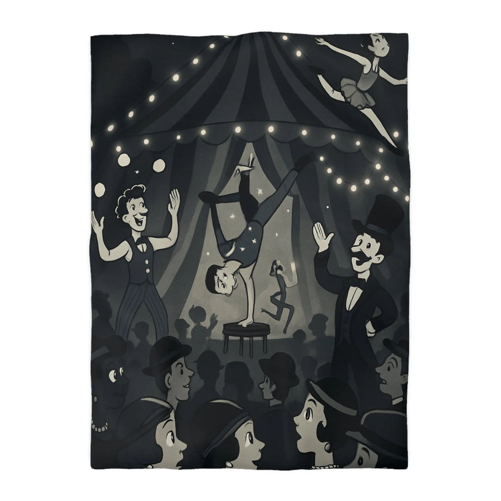 Cirque Rétro Magique: Artistes and Acrobates Vintages sous Chapiteau Illustre Nuit Étoilée