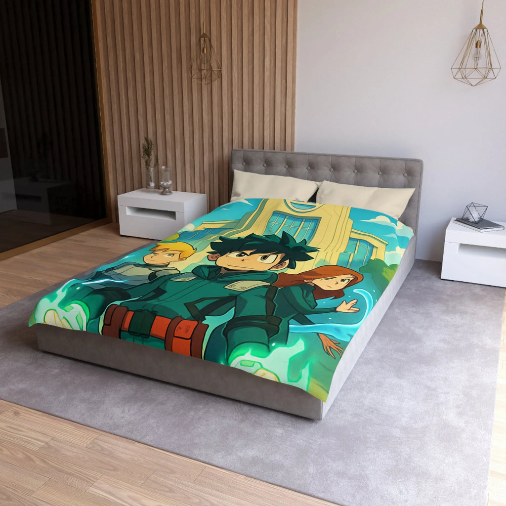 Housse de Couette Microfibre Art Graphique Contemporain Style Décoratif Chambre Tendance