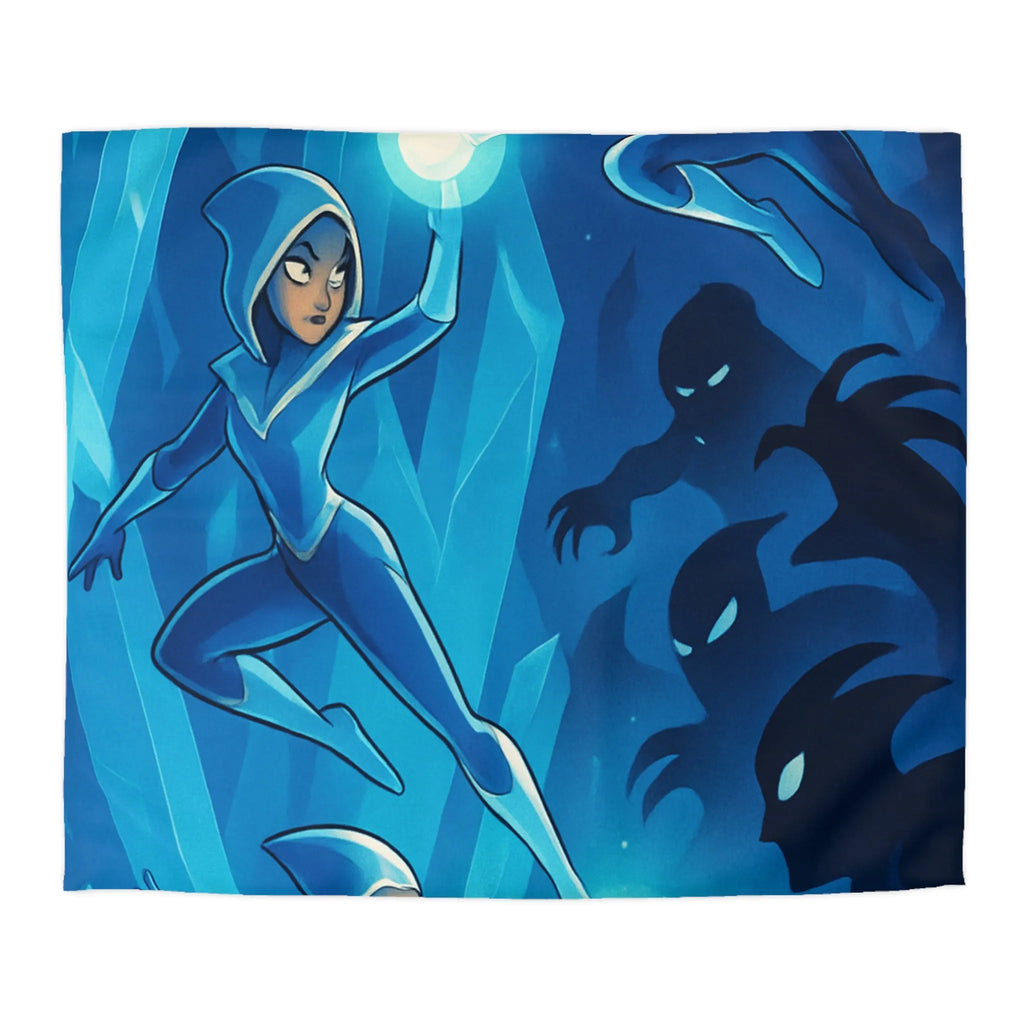 Housse de Couette Épique : Super-héroïnes Illuminées Combat Fantastique Ombres Cristallines