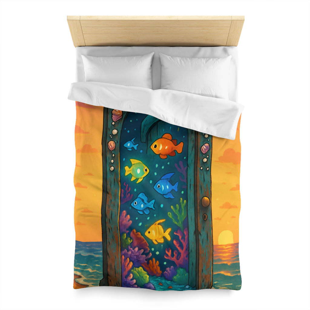 Housse de Couette Microfibre Motif Créatif Original Style Contemporain Chambre Élégante