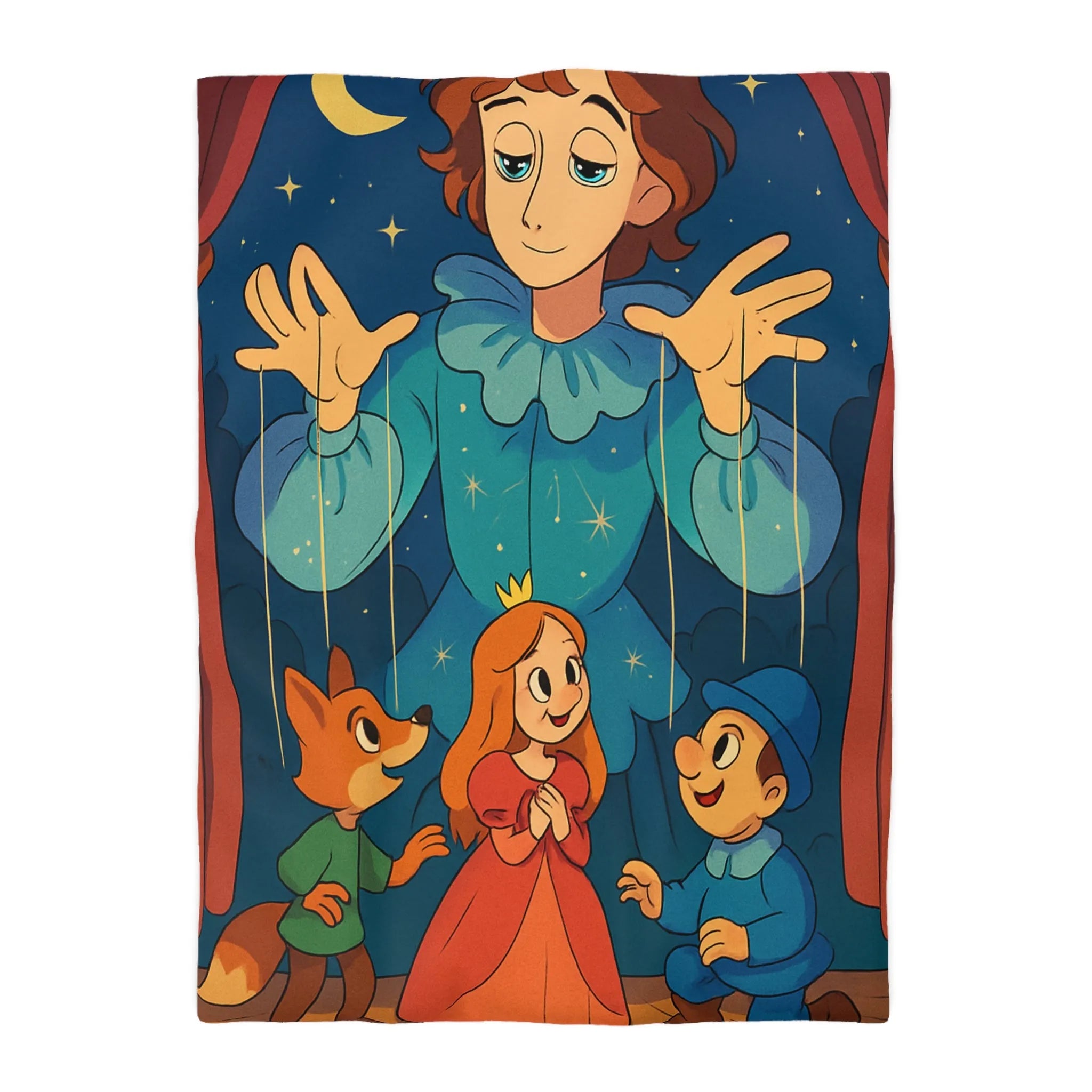 Housse de couette marionnette: spectacle enchanté de nuit étoilée pour enfants rêveurs