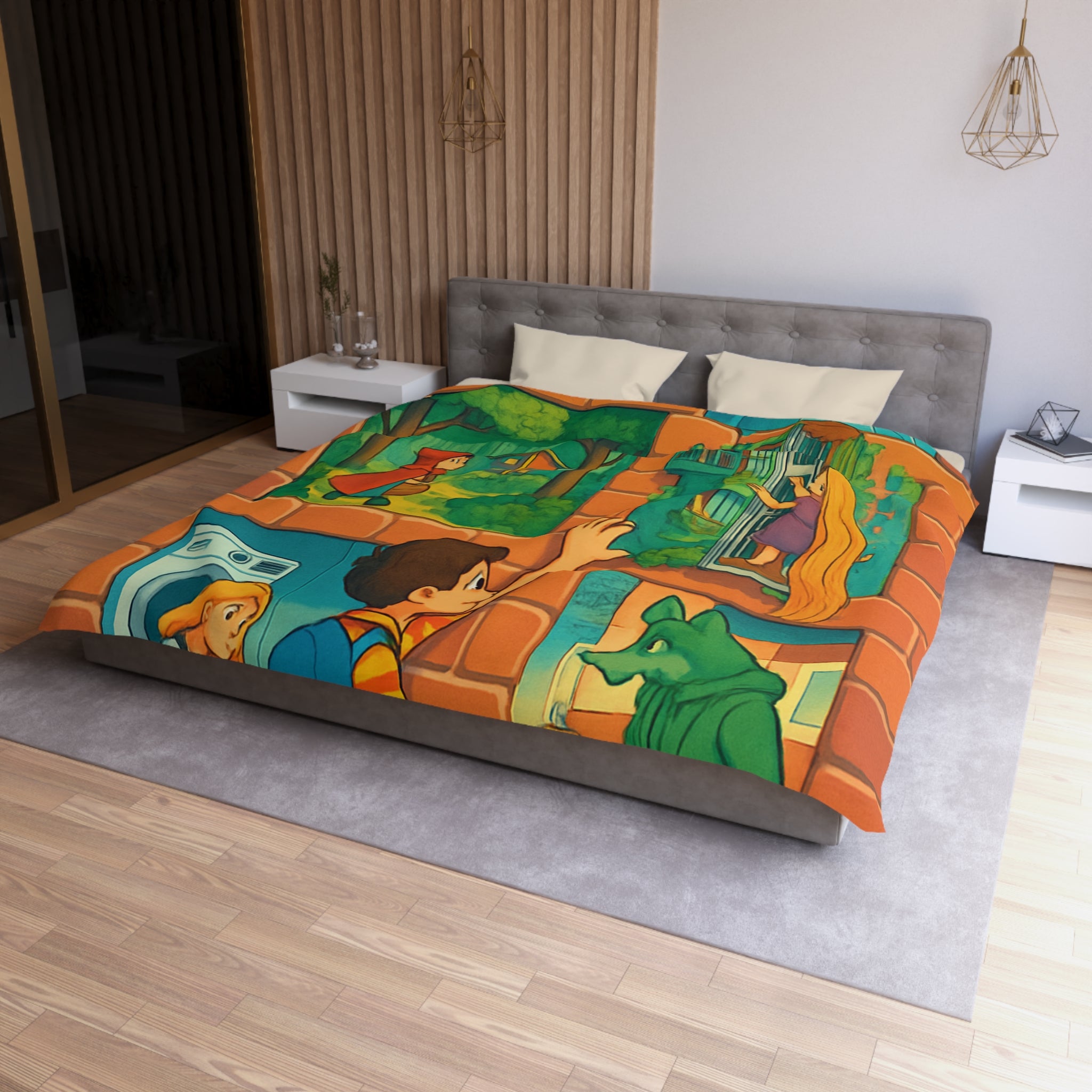 Housse de Couette Microfibre Création Artistique Moderne Design Exclusif Décoration Chambre