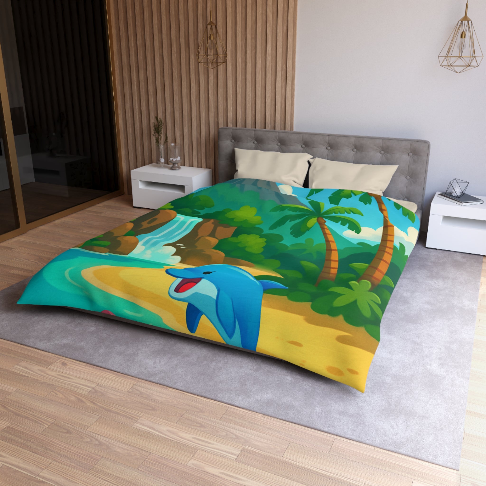 Housse de Couette Microfibre Motif Créatif Original Style Contemporain Chambre Élégante