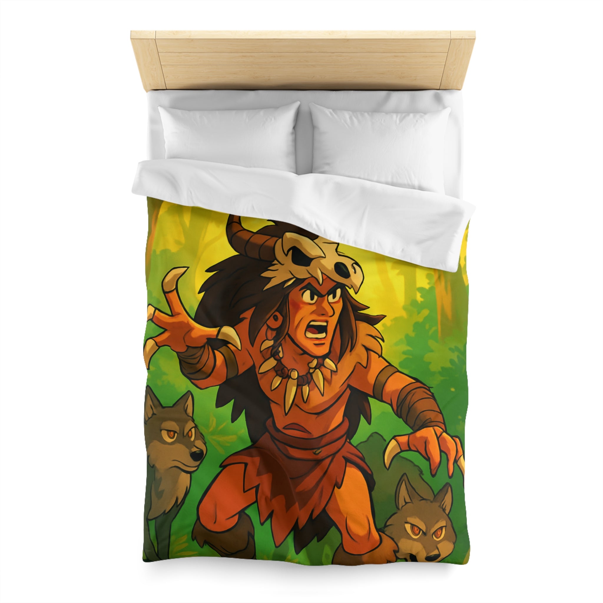 Sauvage Rêveur : Housse de Couette Motif Chaman Animaux Forêt Mystique