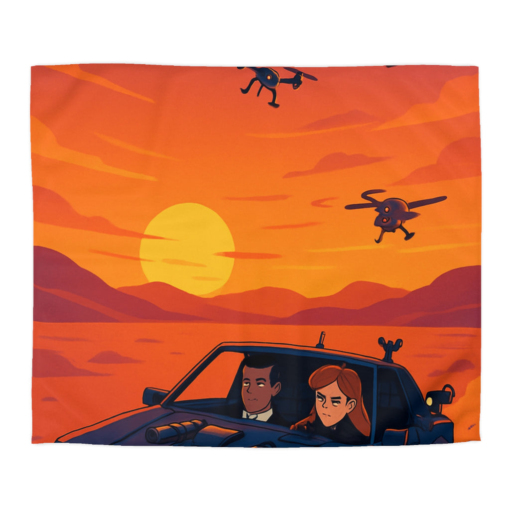 Housse de Couette Microfibre Illustration Unique Design Moderne Décoration Intérieure Raffinée