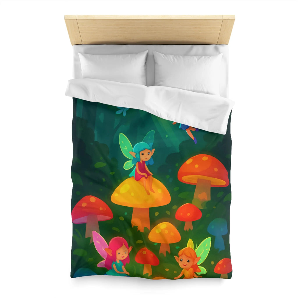 Enchantez Votre Chambre avec Housse de Couette Fées Colorées et Champignons Magiques