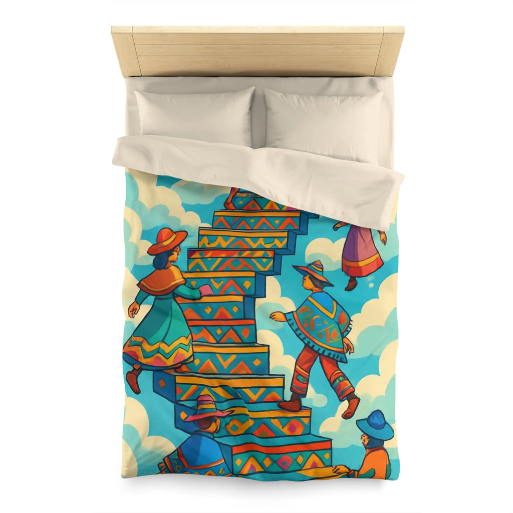 Housse de Couette Microfibre Art Graphique Contemporain Style Décoratif Chambre Tendance