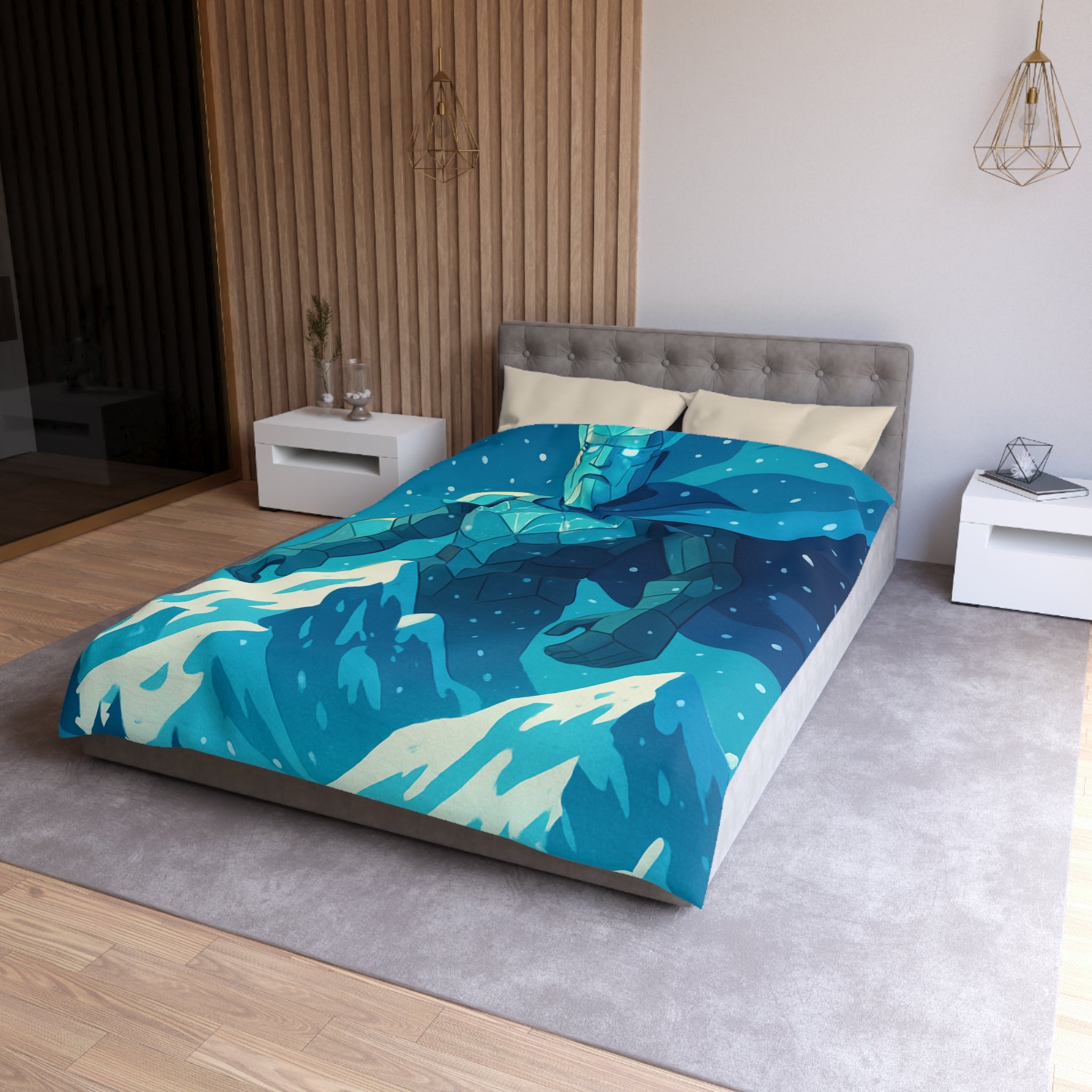 Housse de Couette Microfibre Illustration Unique Design Moderne Décoration Intérieure Raffinée