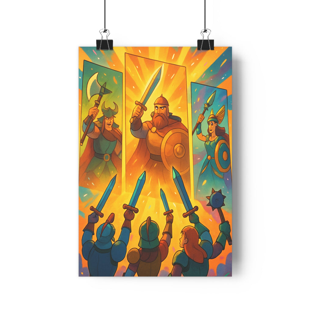 Poster décoratif cartoon doré argenté héroïque légendaire aventure mythologique bureau chambre créatif 30x46 qualité