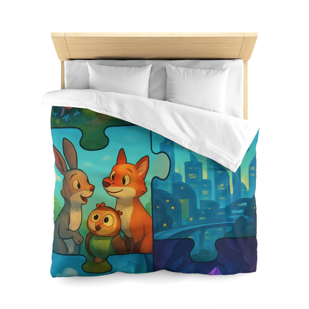 Housse de Couette Microfibre Design Artistique Moderne Décoration Chambre Confort Premium