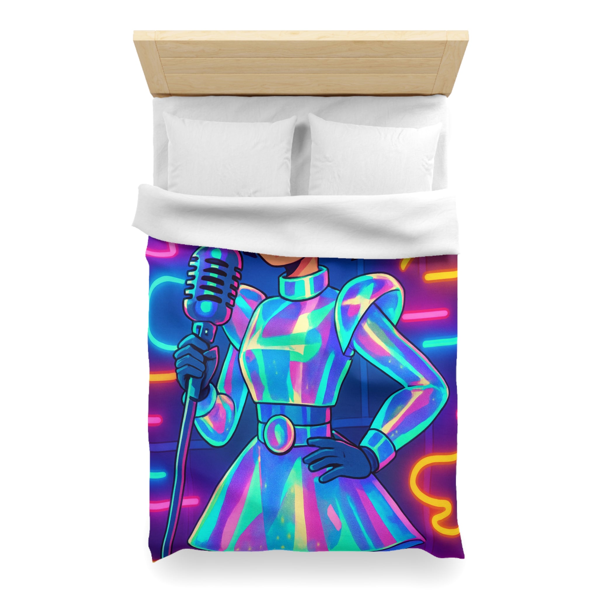 Housse de Couette Microfibre Design Artistique Moderne Décoration Chambre Confort Premium