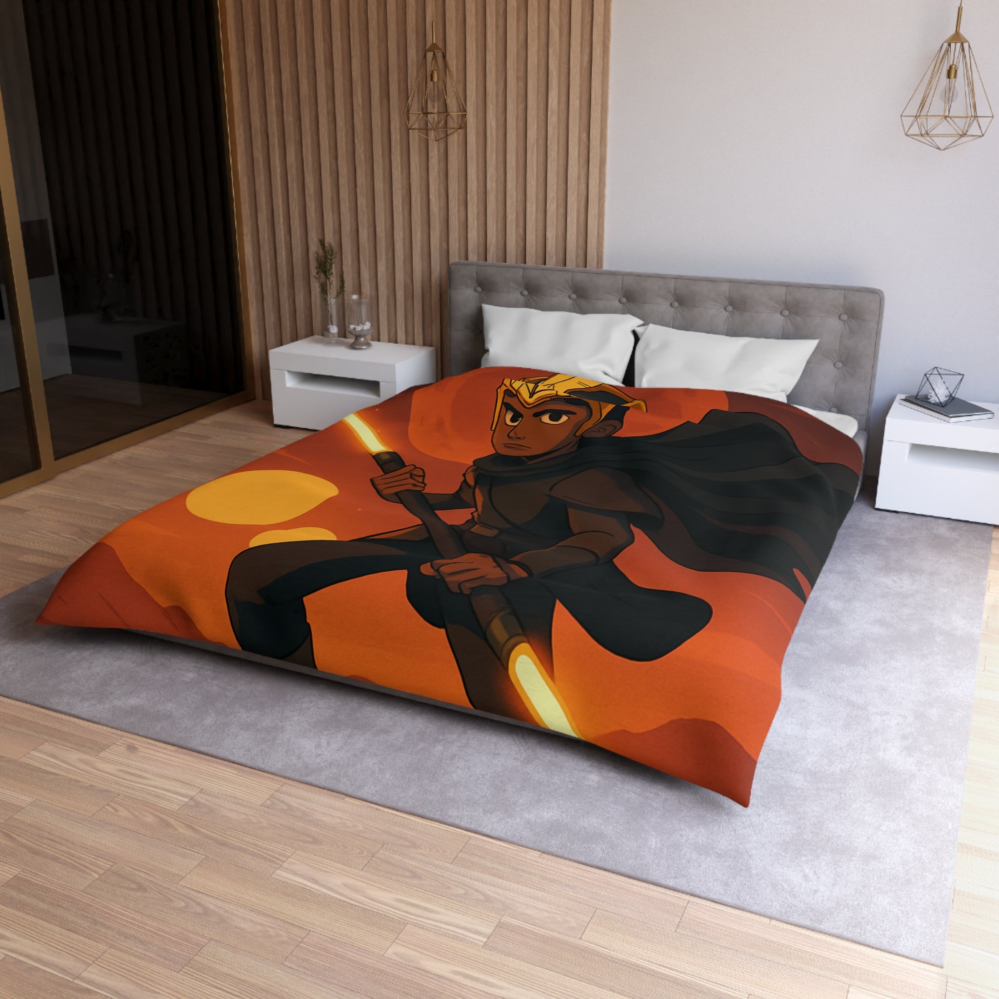 Housse de Couette Microfibre Motif Créatif Original Style Contemporain Chambre Élégante