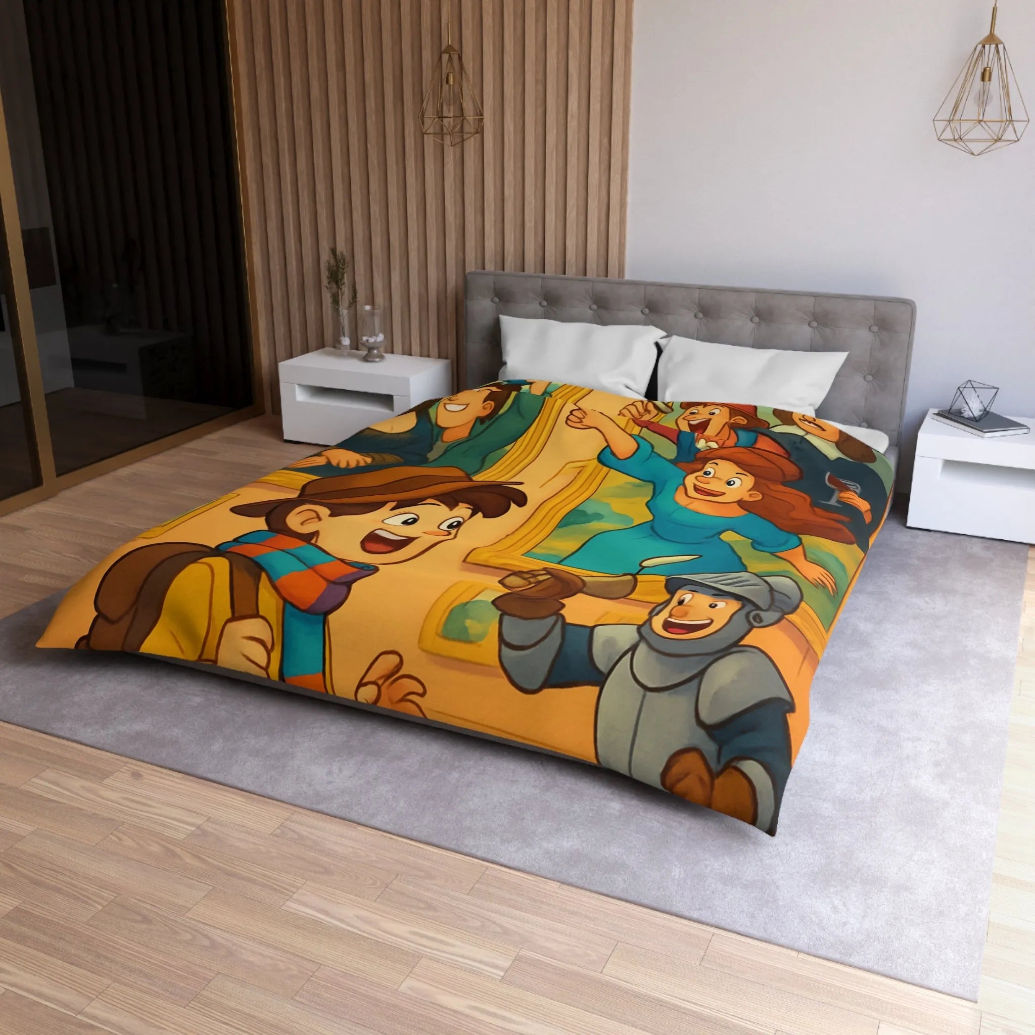 Couette Enfant Haute Qualité Motif Musée Aventure Jeux Joyeux Chevalier Éducatif Coloré