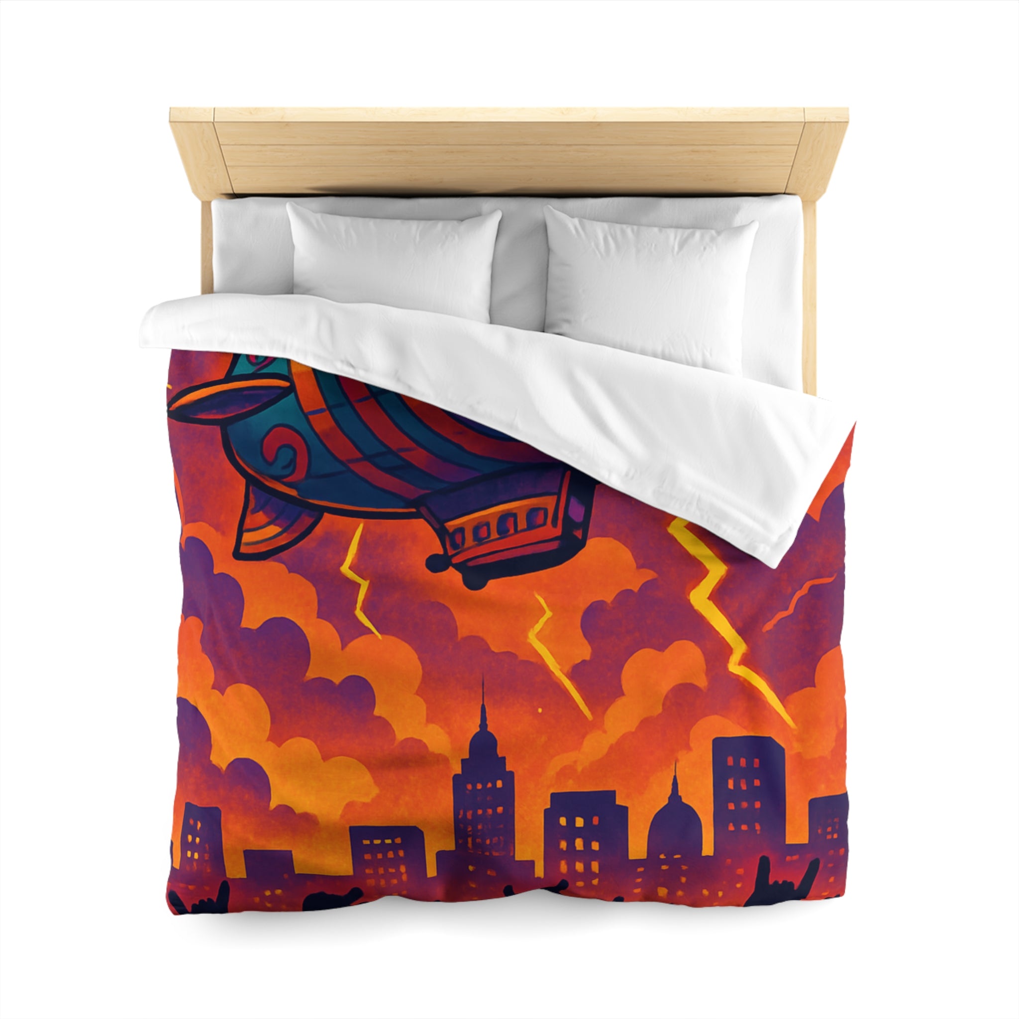 Housse de Couette Microfibre Illustration Unique Design Moderne Décoration Intérieure Raffinée