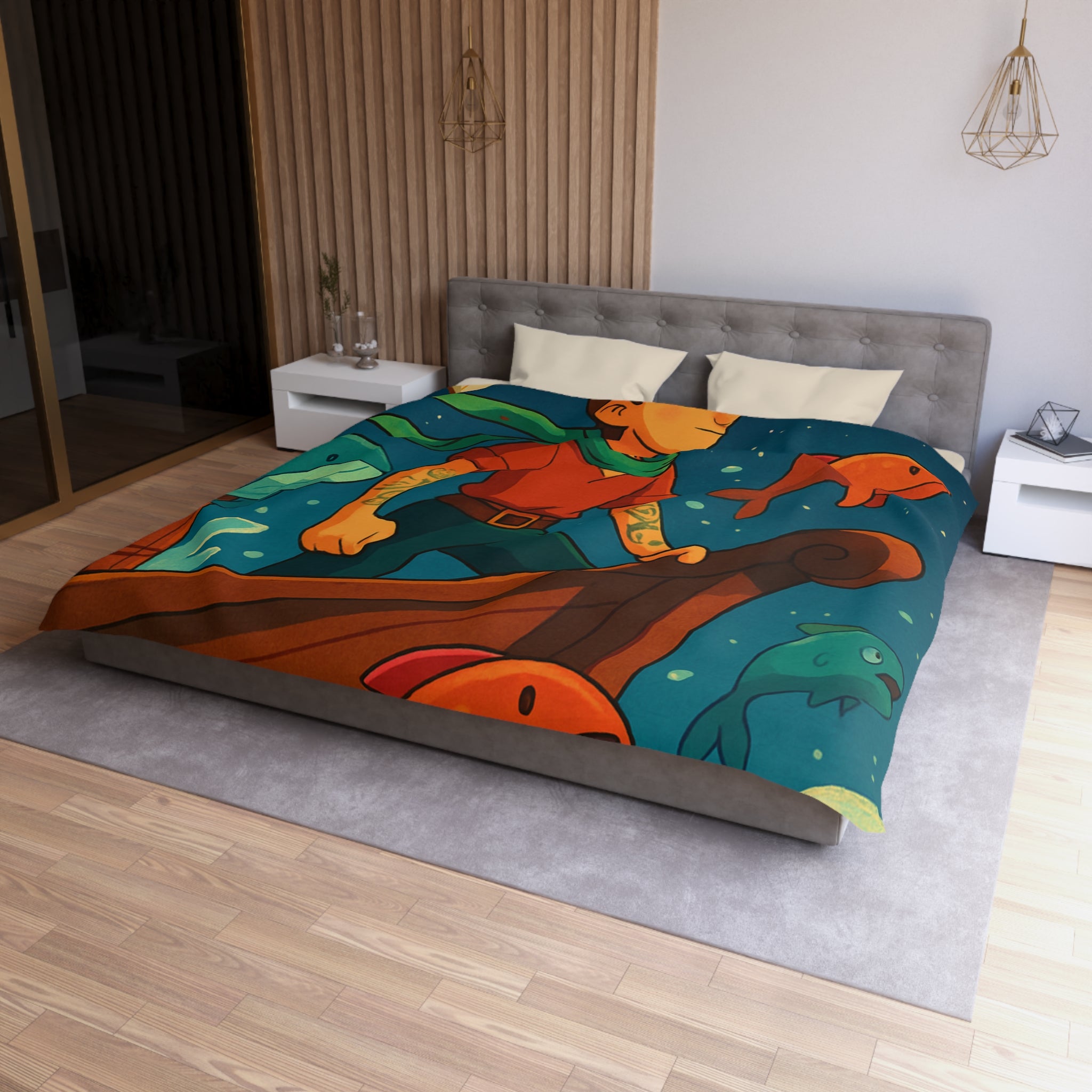 Housse de Couette Microfibre Design Artistique Moderne Décoration Chambre Confort Premium