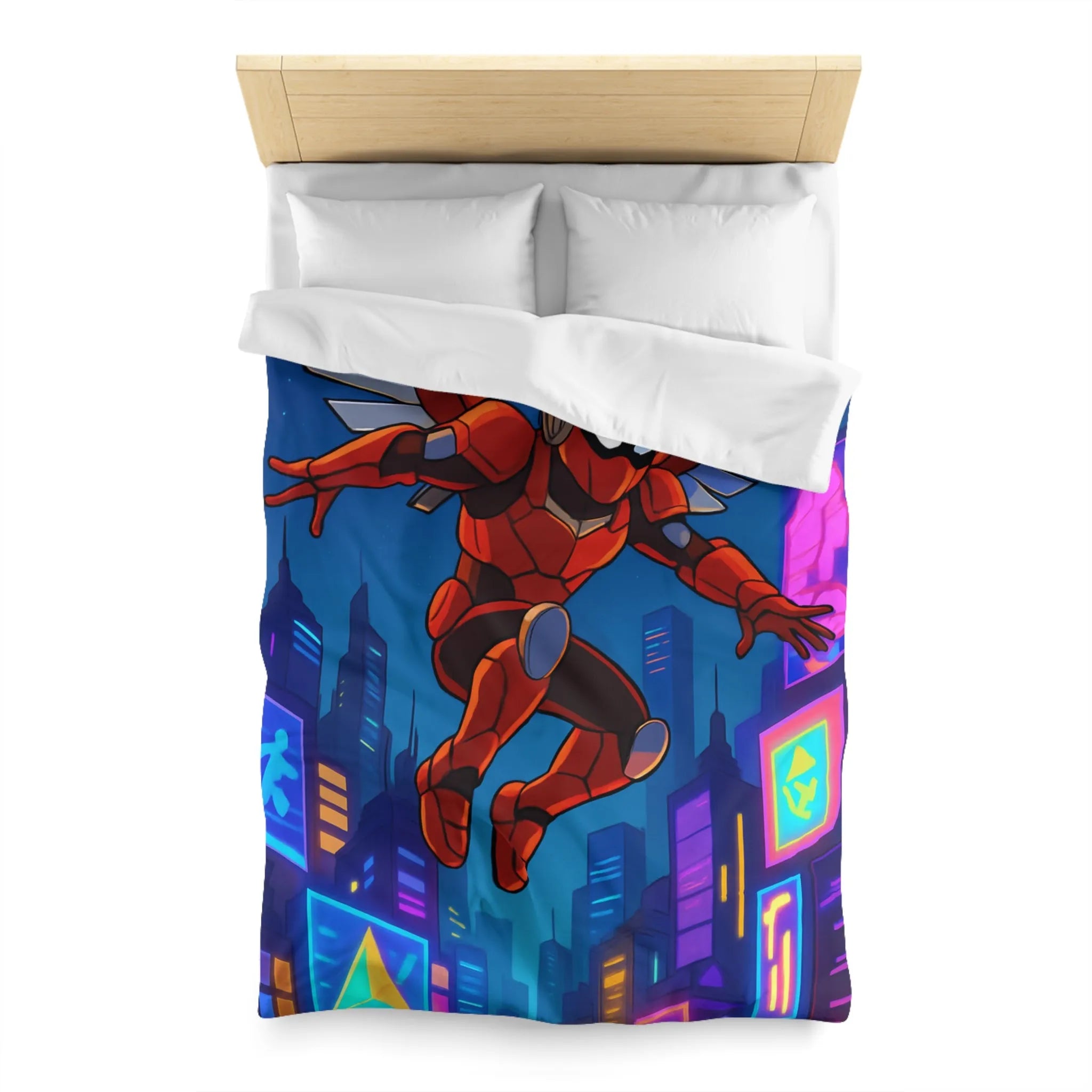 Housse de couette futuriste robotica rouge pour chambres d'enfants créatives et modernes