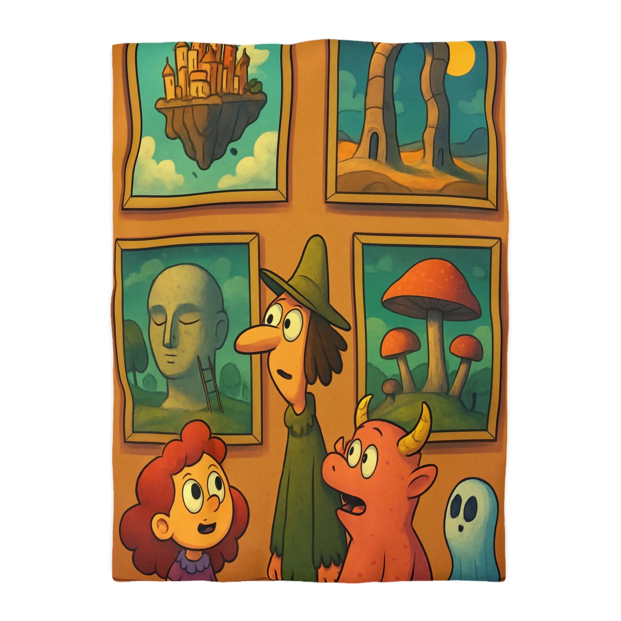 Housse de Couette Magique avec Paysages Oniriques et Personnages Enchantés pour Chambre de Rêve