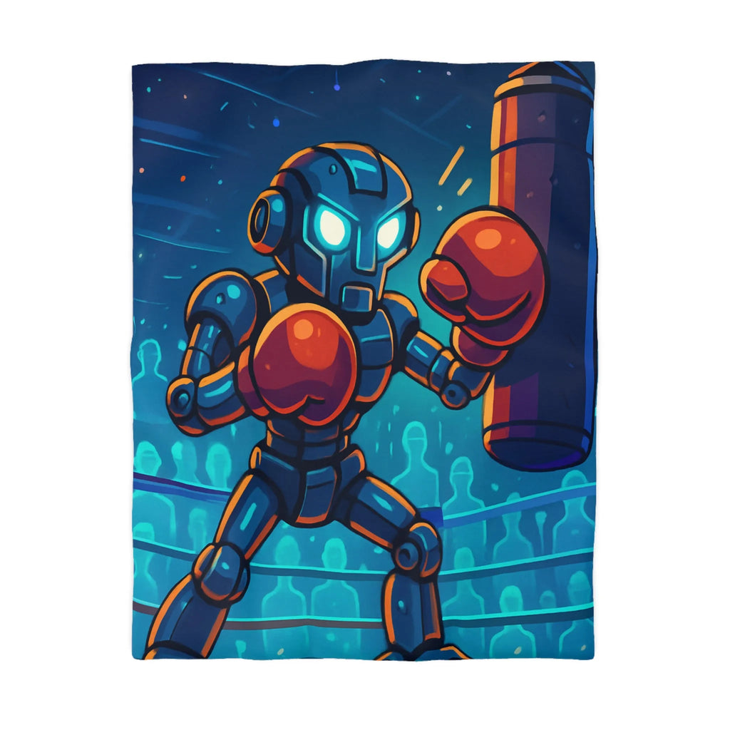 Frappez avec Style: Housse de Couette Robot Boxeur Ambiance Futuriste Éclatante