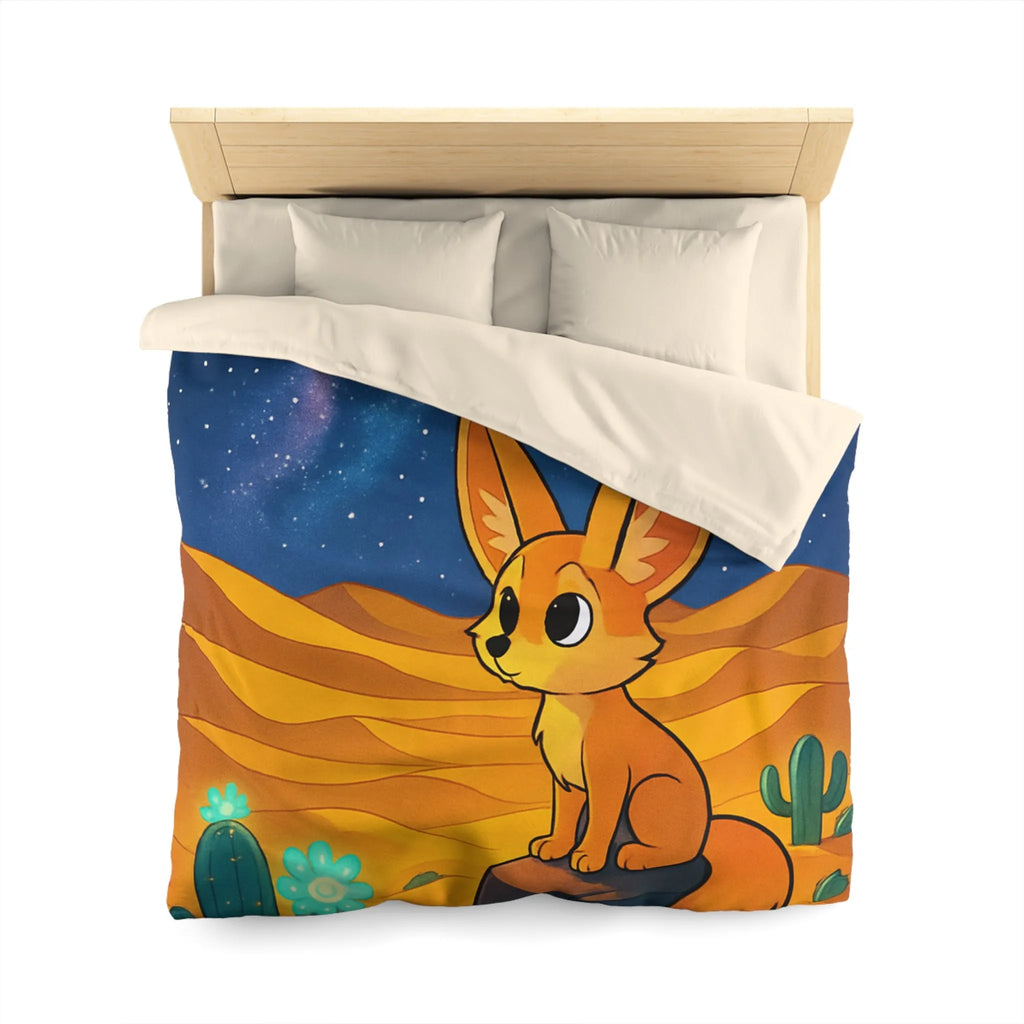 Housse de couette décorative avec renard fennec mignon sous ciel étoilé désertique
