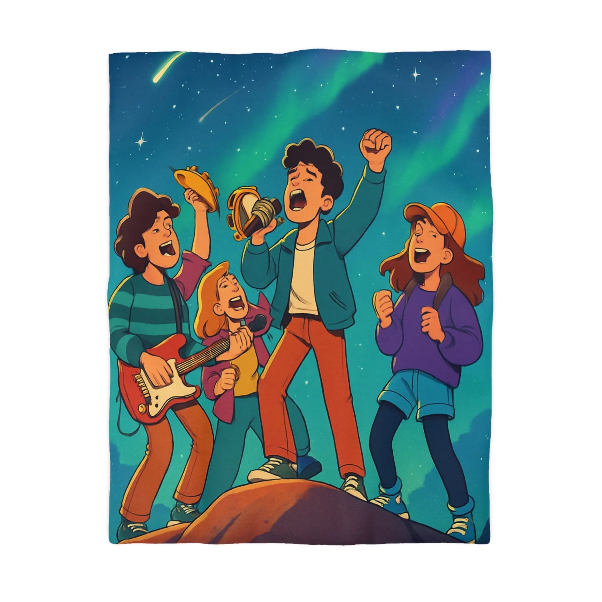 Housse de Couette Microfibre Art Graphique Contemporain Style Décoratif Chambre Tendance