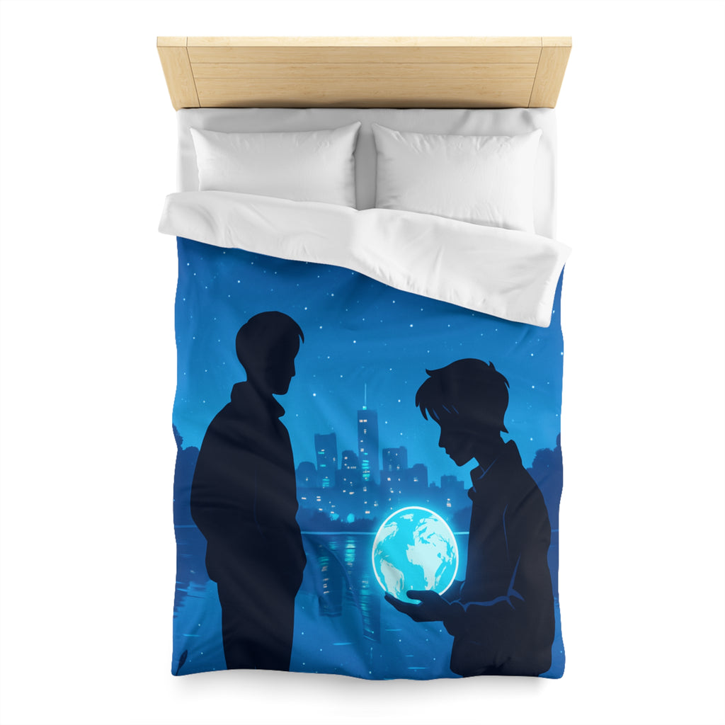 Housse de Couette Microfibre Design Artistique Moderne Décoration Chambre Confort Premium