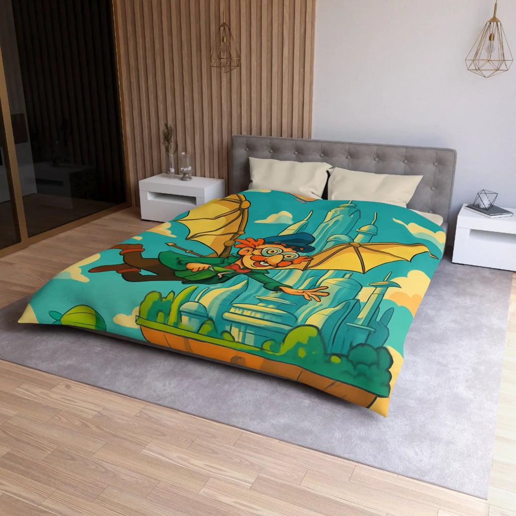 Housse de Couette Microfibre Art Graphique Contemporain Style Décoratif Chambre Tendance