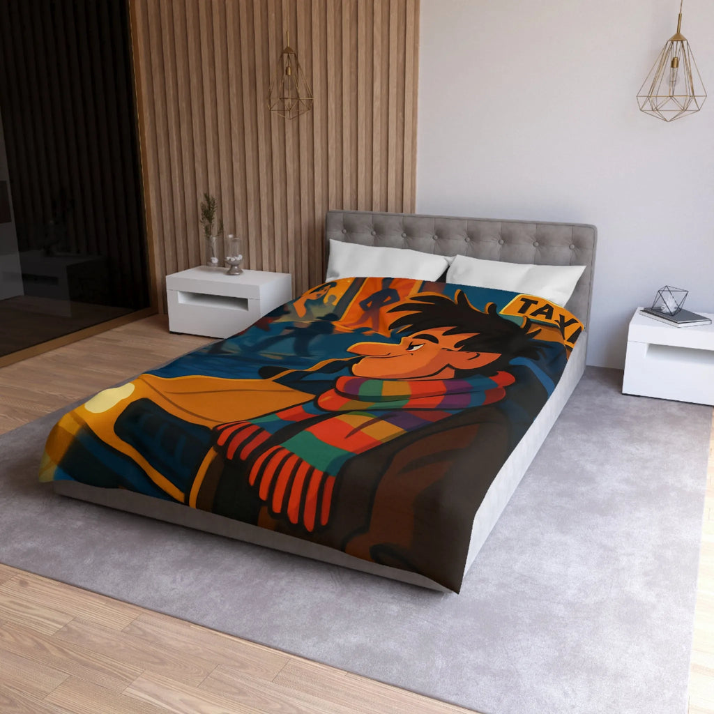 Housse de Couette Microfibre Art Graphique Contemporain Style Décoratif Chambre Tendance