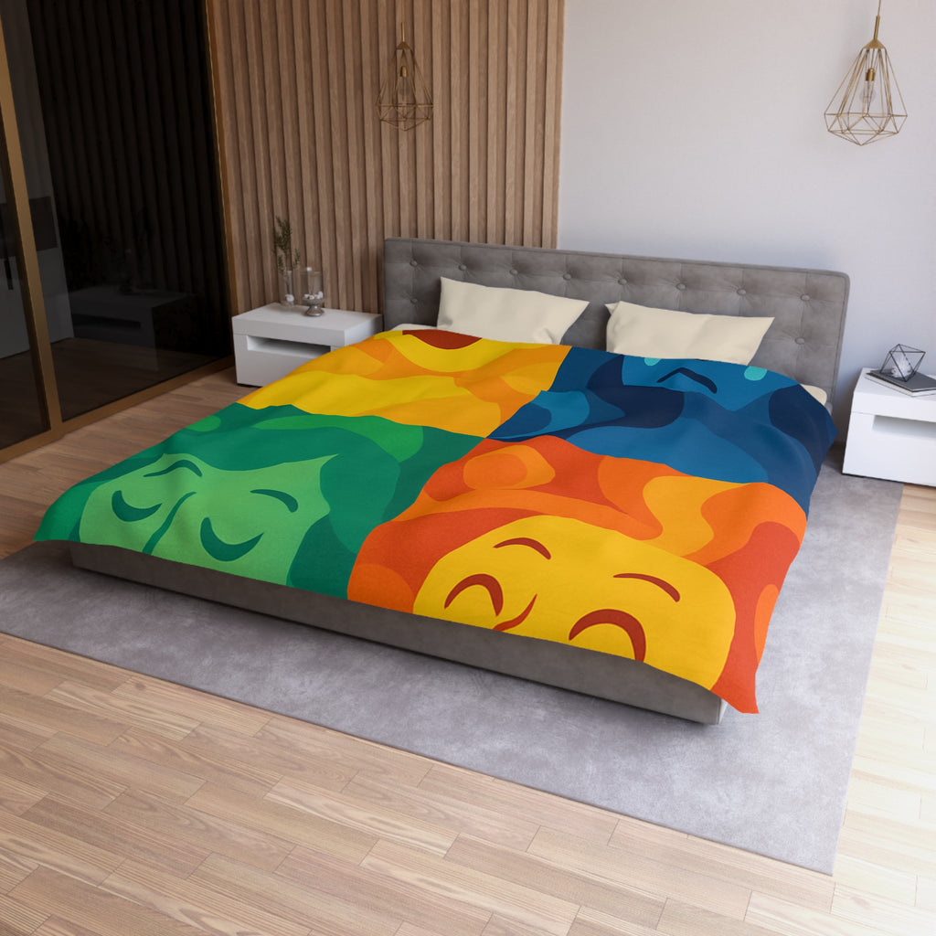 Housse de Couette Microfibre Motif Créatif Original Style Contemporain Chambre Élégante