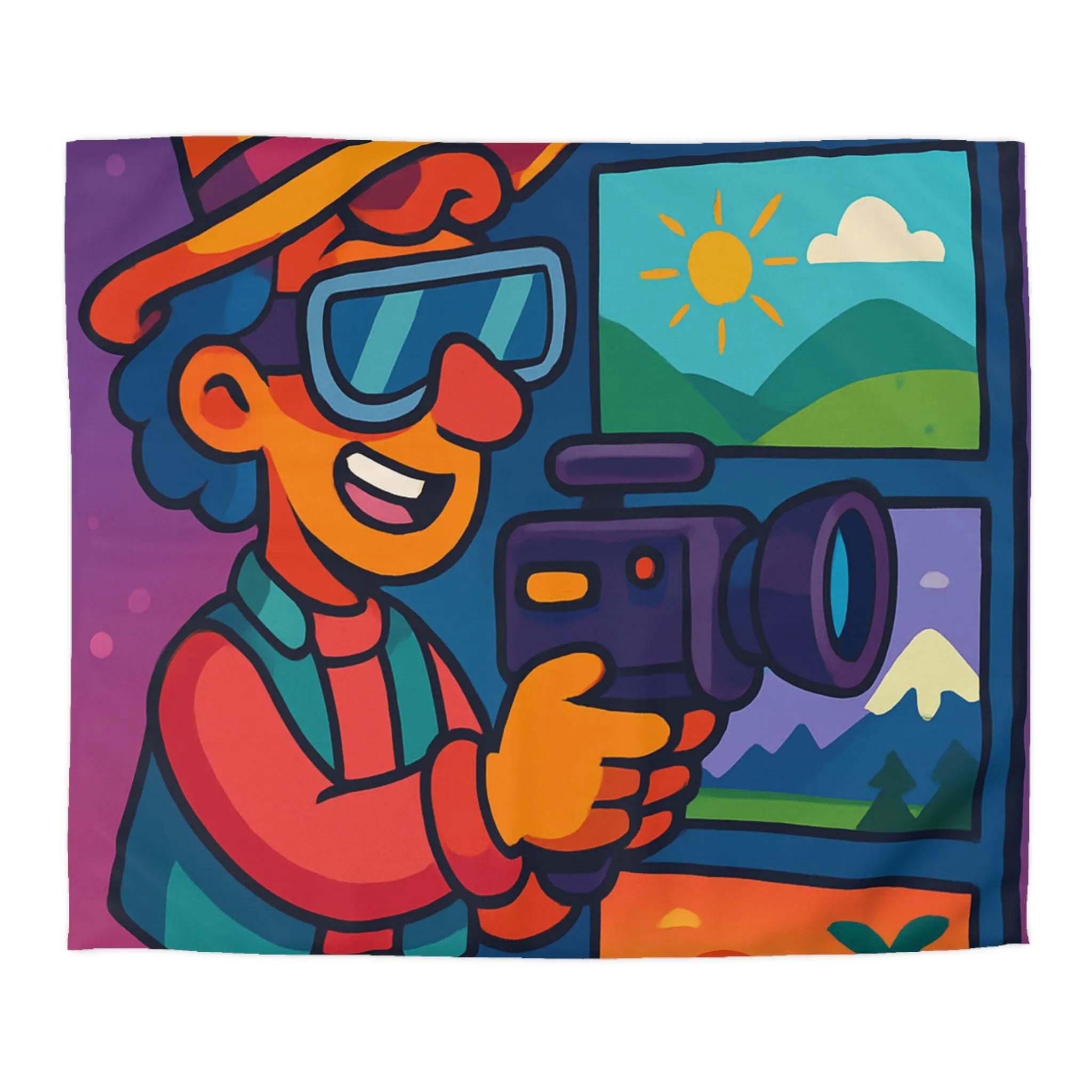 Housse de Couette Microfibre Art Graphique Contemporain Style Décoratif Chambre Tendance