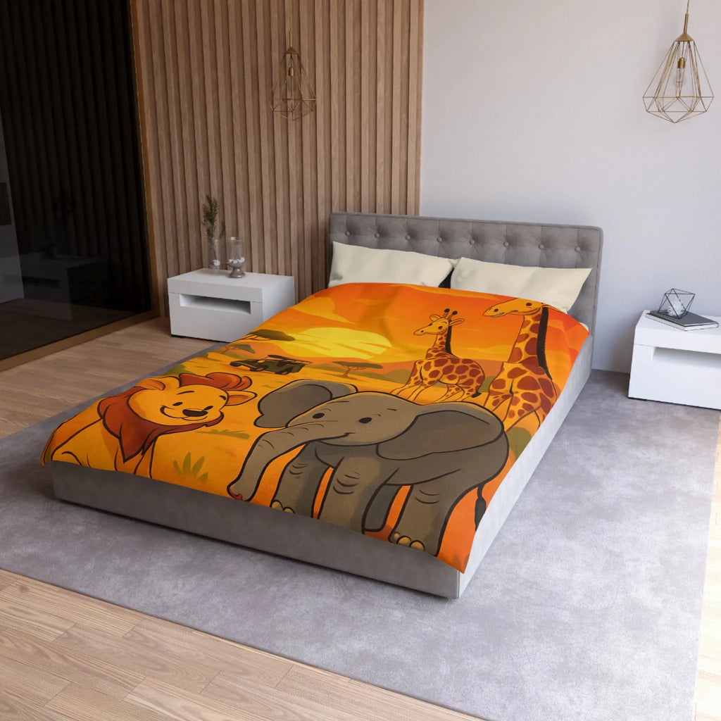 Housse de Couette Microfibre Art Graphique Contemporain Style Décoratif Chambre Tendance