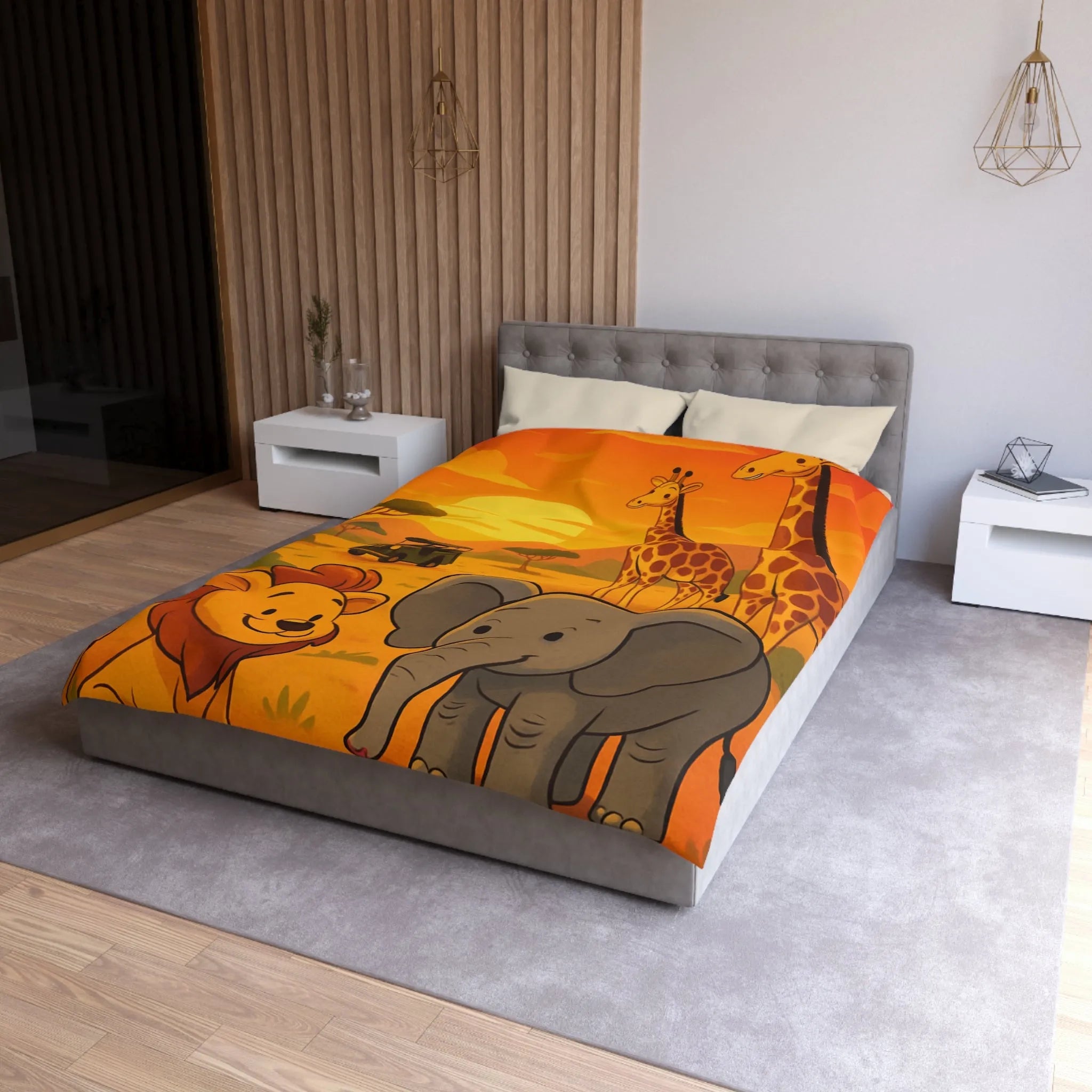 Housse de Couette Microfibre Art Graphique Contemporain Style Décoratif Chambre Tendance