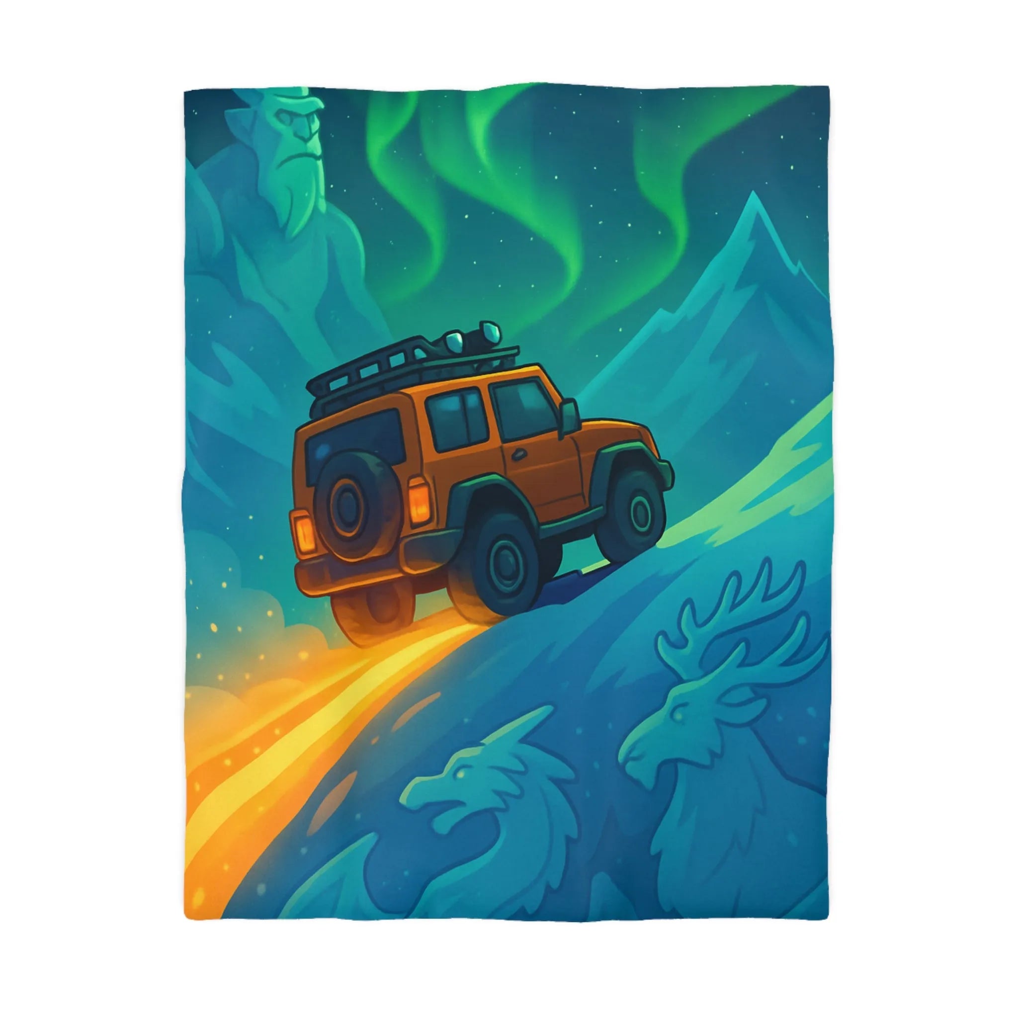 Aventure Hivernale Arctique avec Motifs Scandinaves et Aurores Boréales Scintillantes