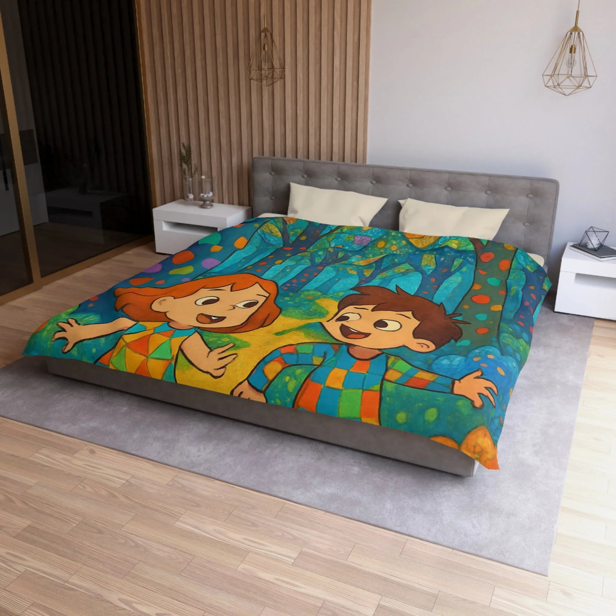 Housse de Couette Microfibre Création Artistique Moderne Design Exclusif Décoration Chambre