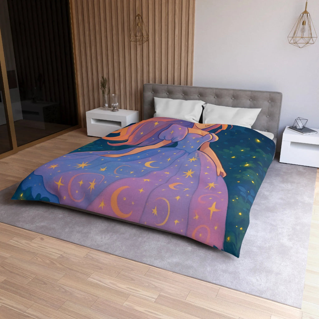 Housse de couette avec motif étoilé de princesse féerique dans la nuit enchantée