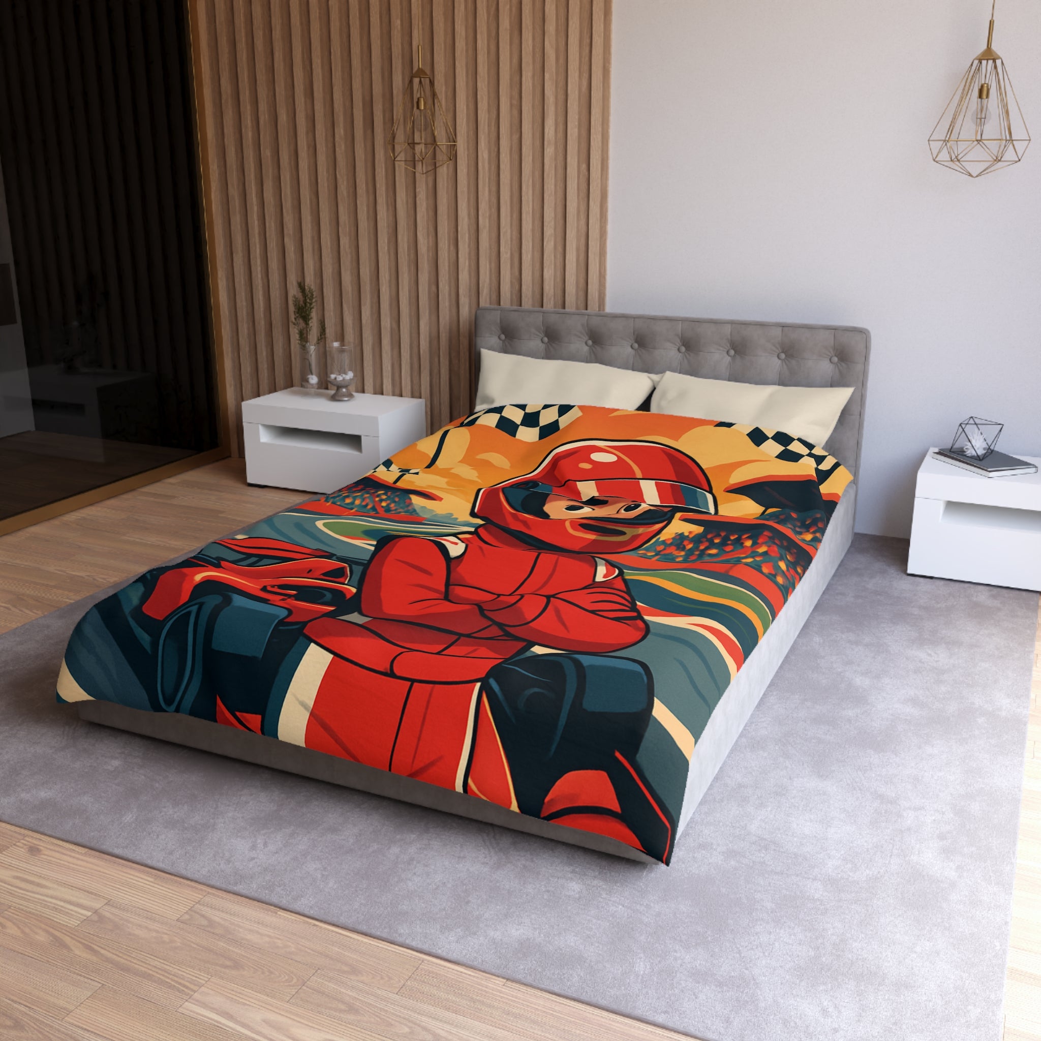 Housse de Couette Microfibre Illustration Unique Design Moderne Décoration Intérieure Raffinée