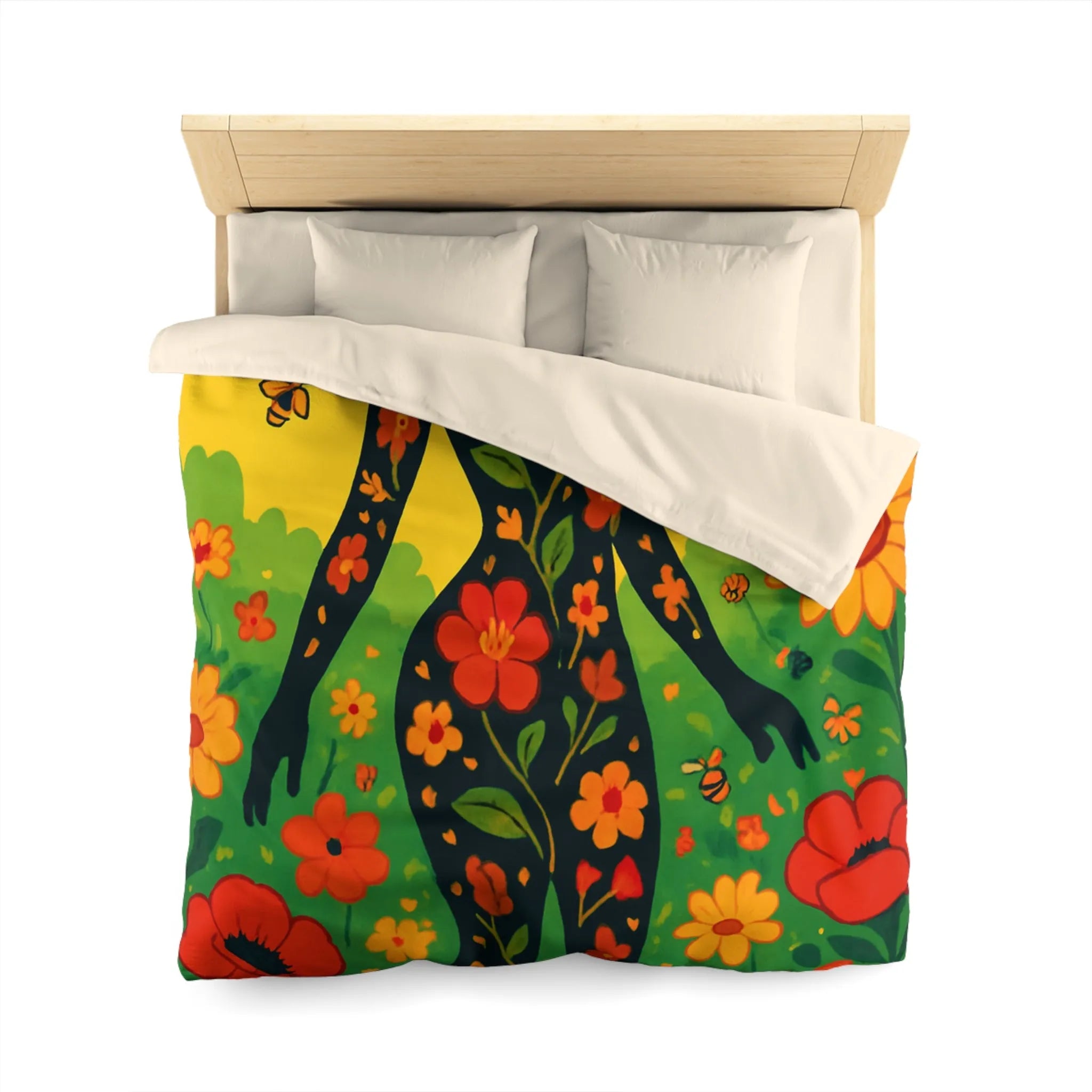 Housse de Couette Microfibre Art Graphique Contemporain Style Décoratif Chambre Tendance