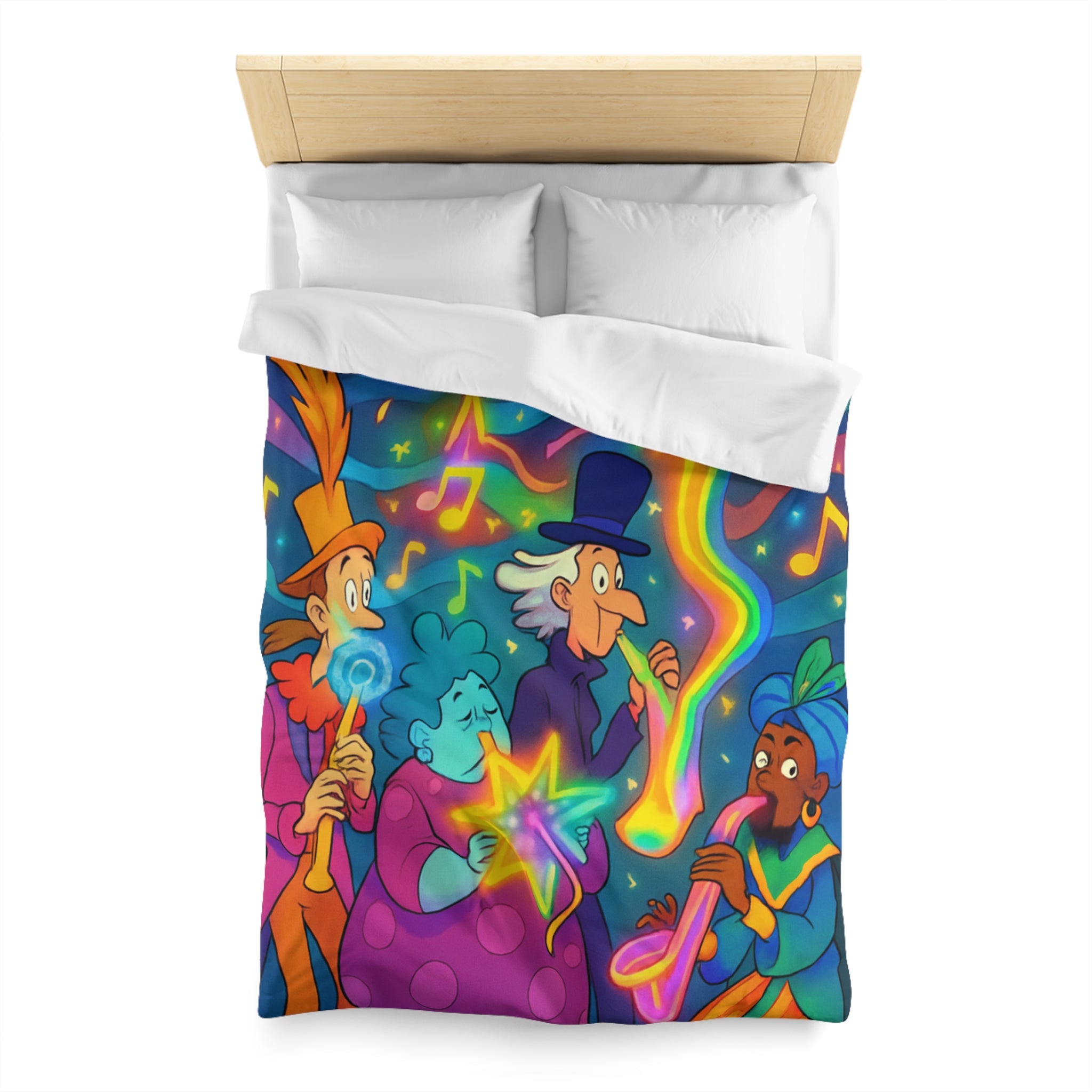 Housse de Couette Microfibre Design Artistique Moderne Décoration Chambre Confort Premium