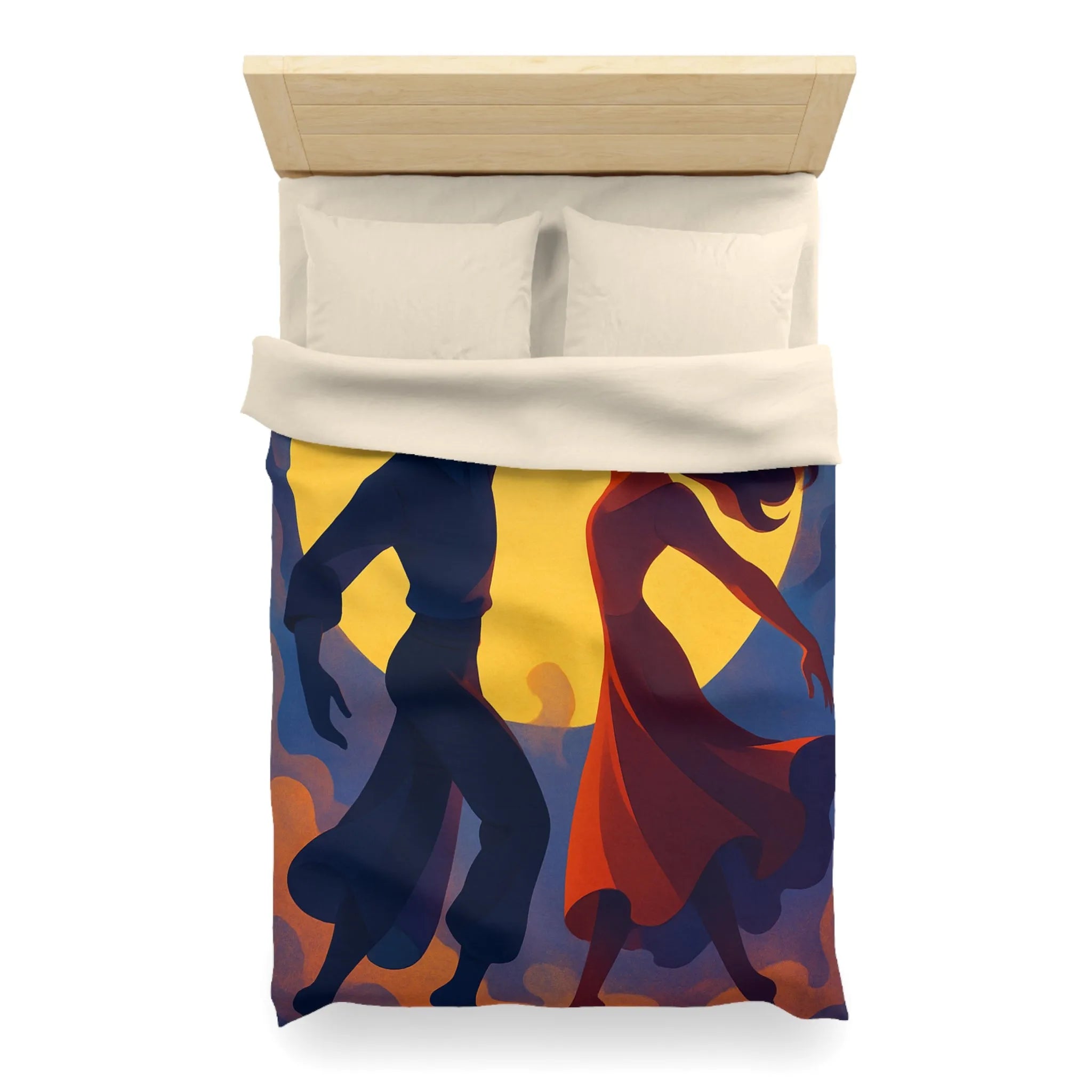 Envoûtante danse romantique sous une pleine lune lumineuse pour votre chambre élégante