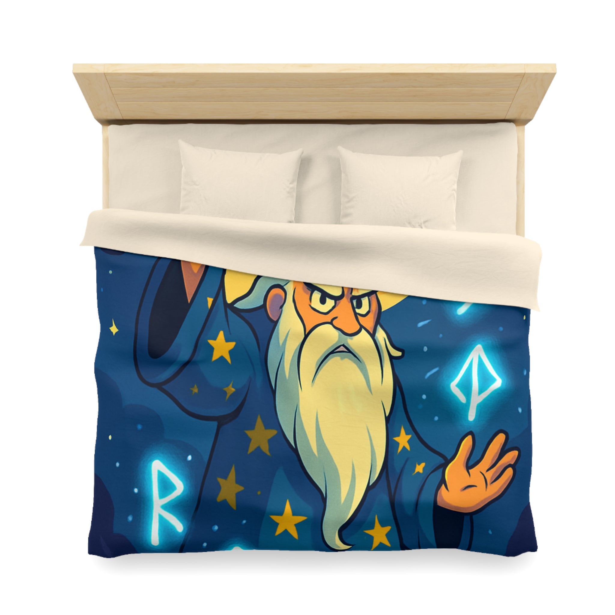 Housse de couette sorcier mystique avec cristaux et lune brillante magique