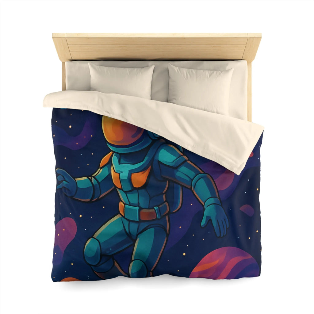 Housse de couette astronaute galactique colorée pour une chambre à thème spatial enfant