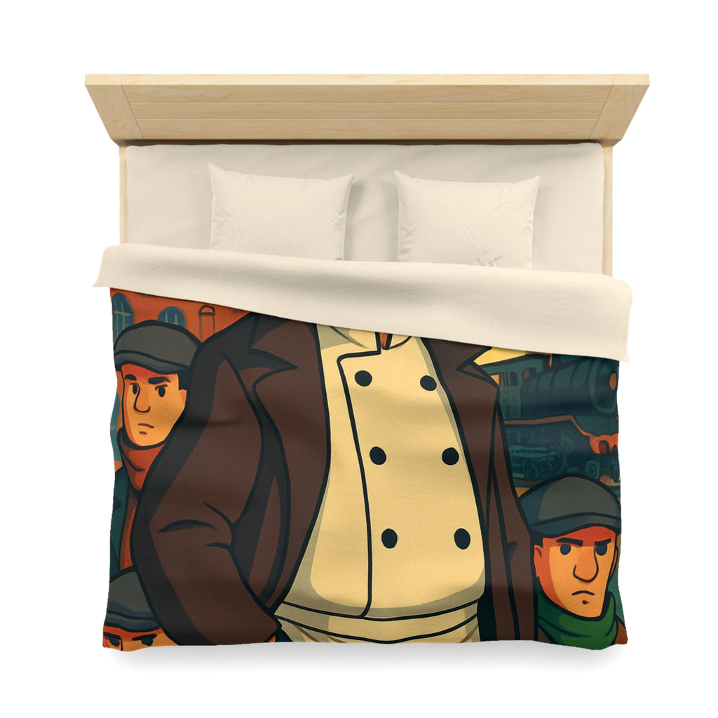 Housse de Couette Microfibre Motif Créatif Original Style Contemporain Chambre Élégante