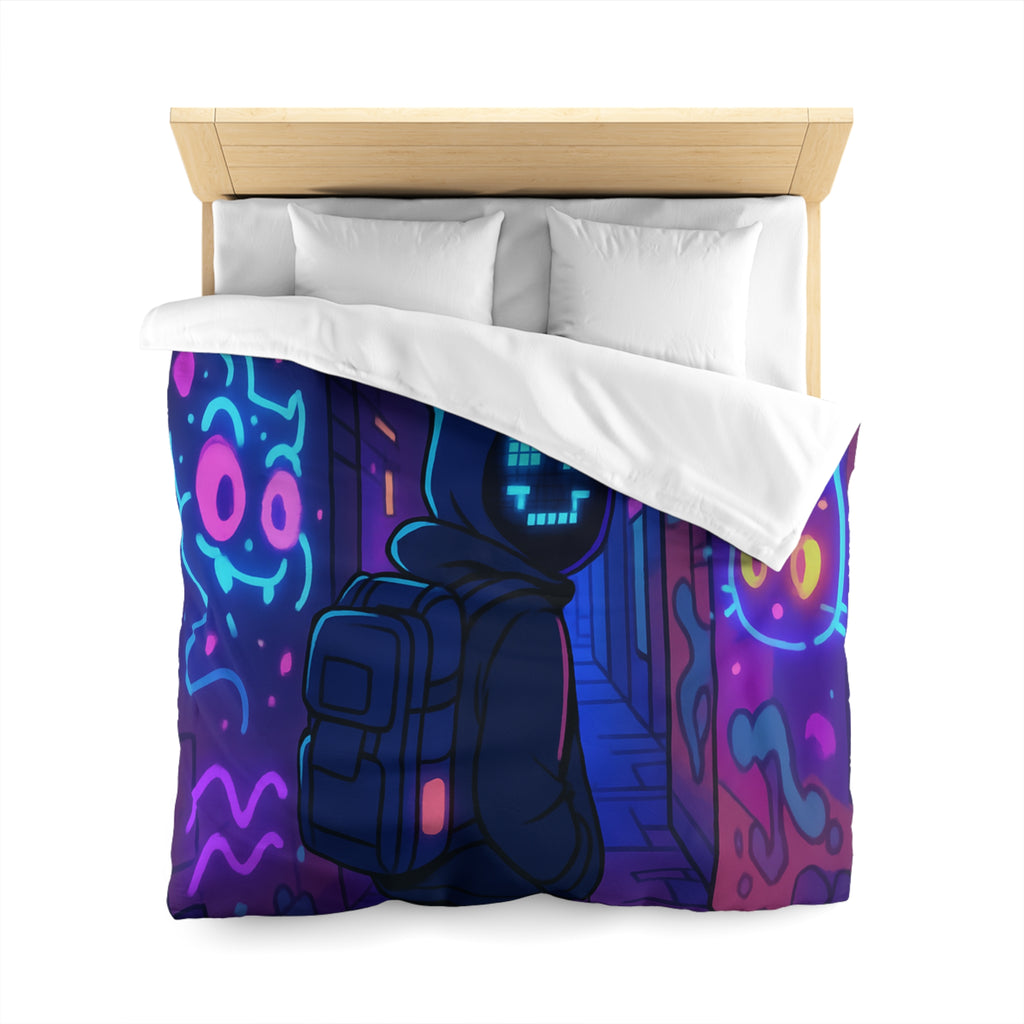 Housse de Couette Microfibre Illustration Unique Design Moderne Décoration Intérieure Raffinée