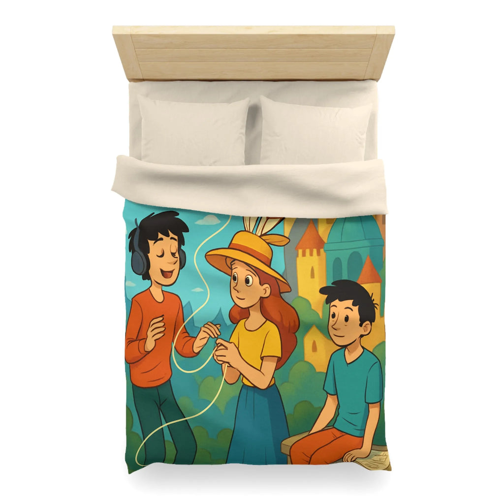 Contes Enchantés: Douce Mélodie et Château Coloré sur Housse de Couette Enfant