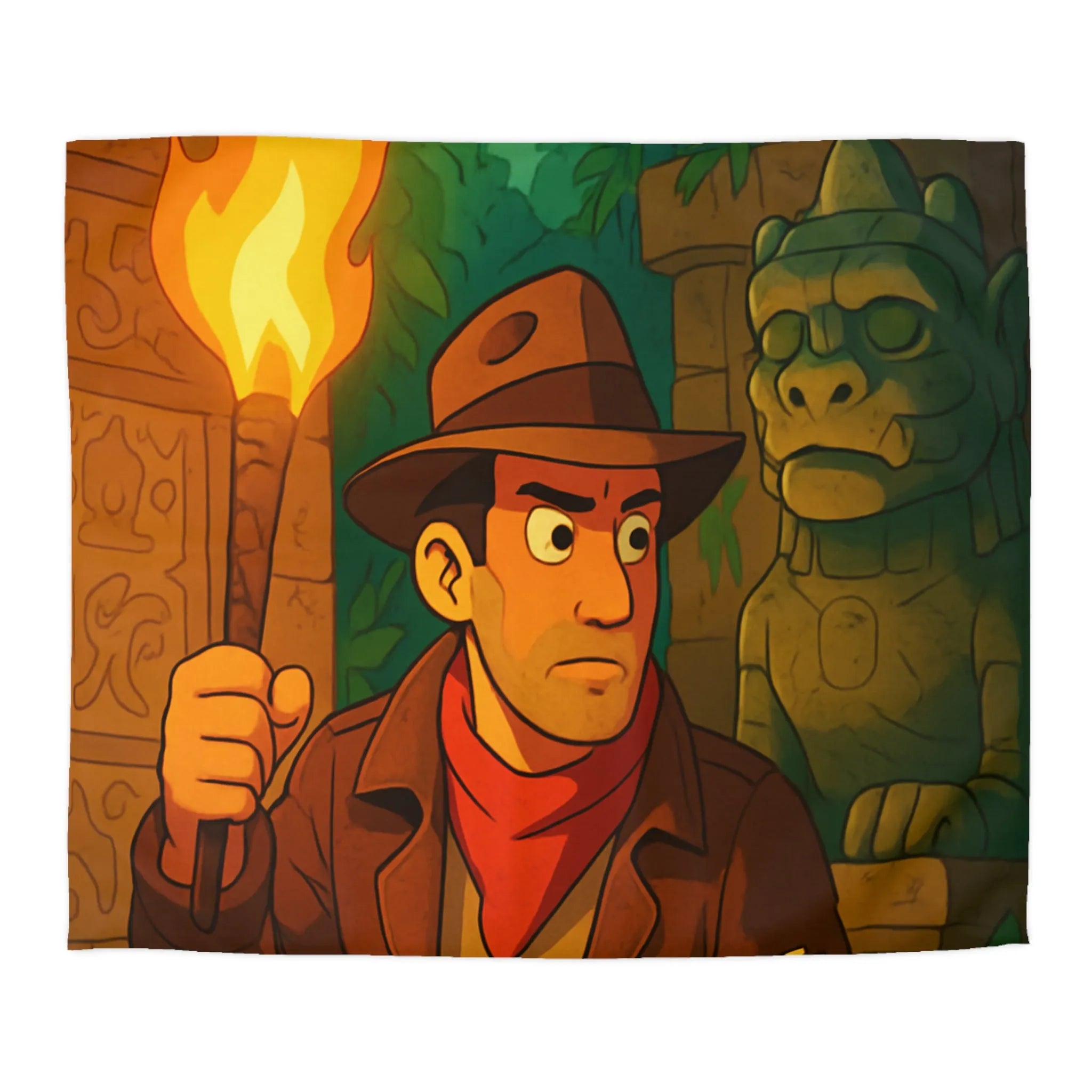 Explorez un Monde Mystérieux avec Housse de Couette Temple Ancien Inspirée de l'Aventure