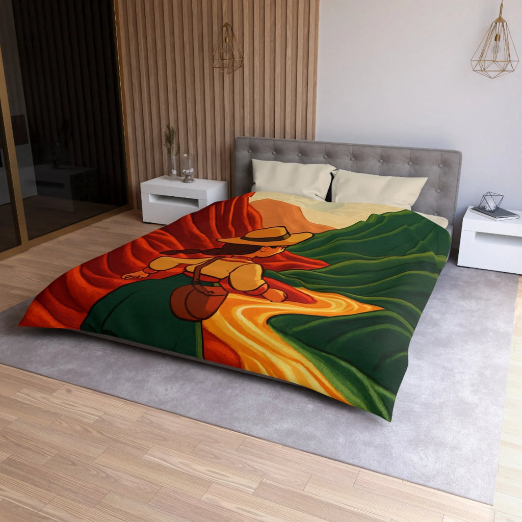 Housse de Couette Microfibre Art Graphique Contemporain Style Décoratif Chambre Tendance